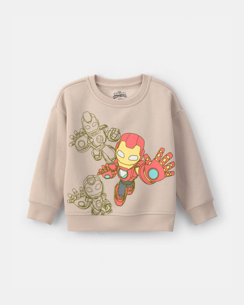 Toddler Boy &copy;Marvel Iron Man Fleece Pullover Sweatshirt - Brown, image 1 of 3 slides