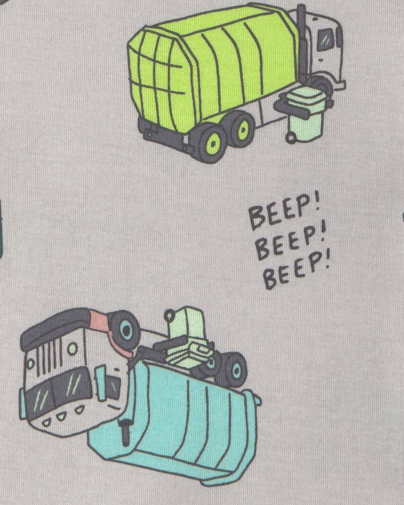 Baby Boy 4-Piece Trash Truck 100% Cotton Short-Sleeve Snug Fit Pajama Set, image 3 of 5 slides