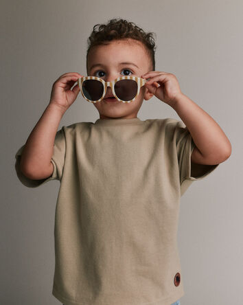 Toddler Stripe Sunglasses - Cream/Beige, 