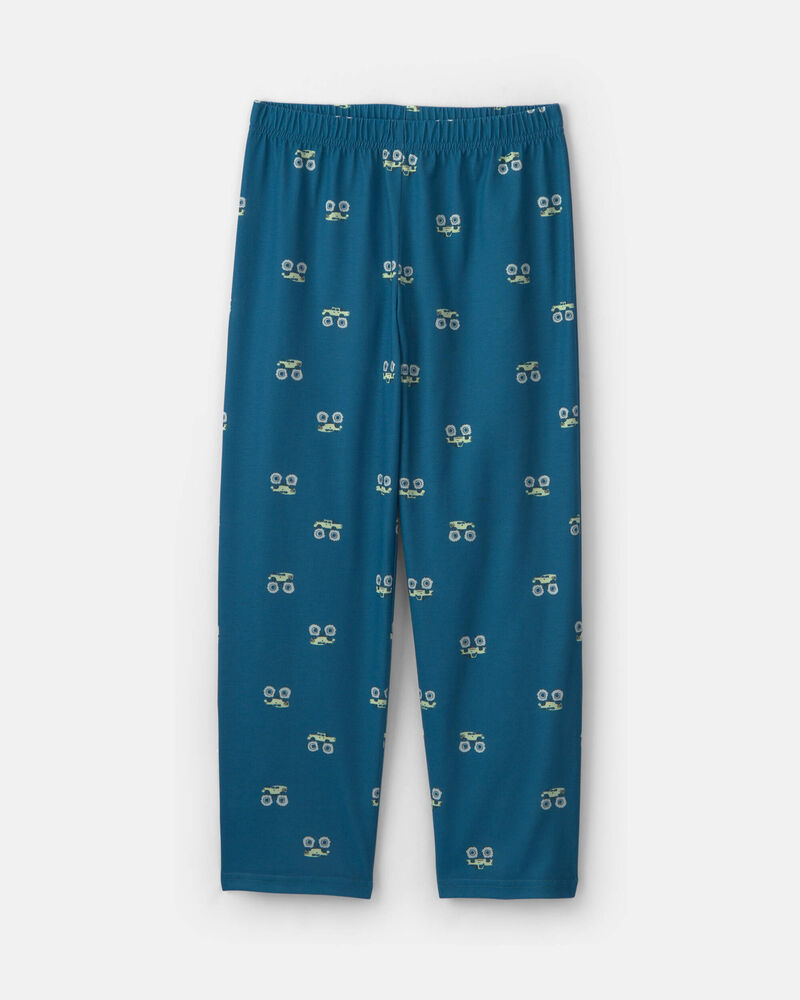 Boys Monster Truck 2-Piece Pajama Set - Blue, image 3 of 5 slides