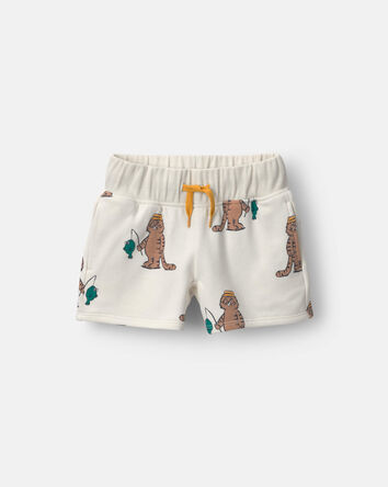 Toddler City Park&trade; Short in Fishing Tiger Print - Cream, 