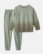 Boys 2-Piece Ombre French Terry Pullover & Pant Set - Green, image 1 of 6 slides