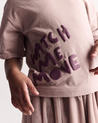 Toddler 'Watch Me Move' Rolled Cuff Tee - Mauve, image 4 of 6 slides