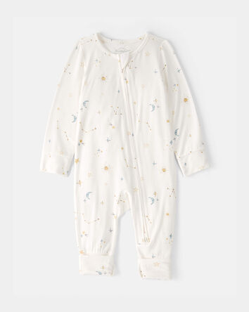 Baby Constellation 2-Way Zip PurelySoft Sleep & Play Pajama - Cream, 