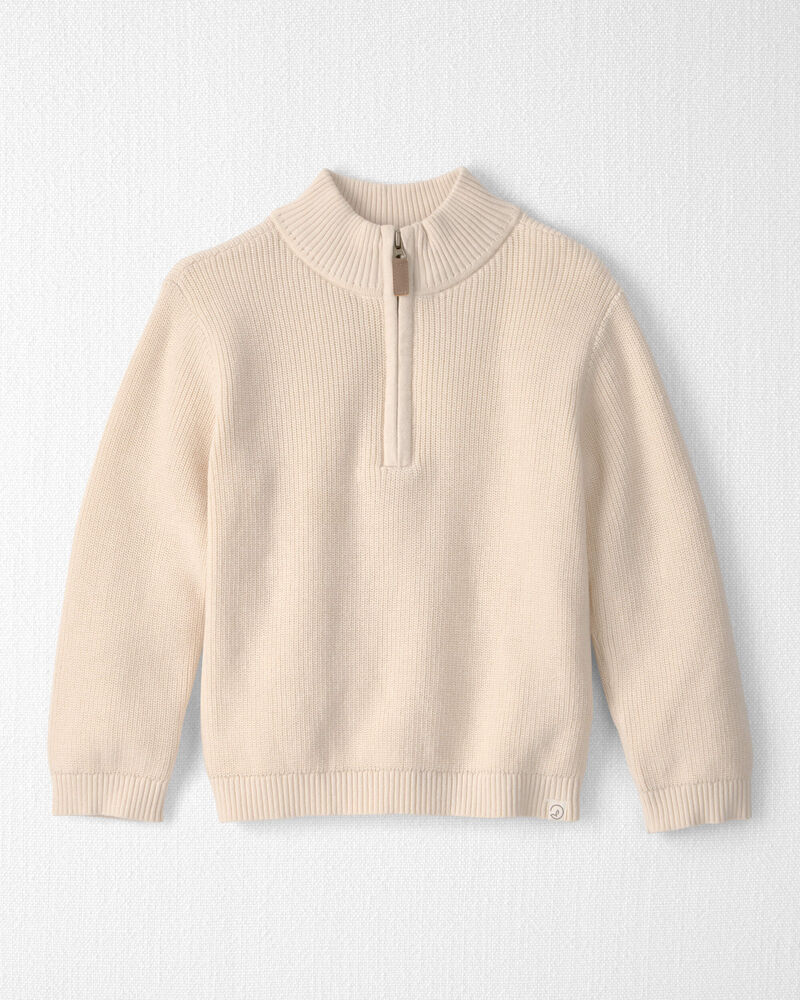Toddler Boy Organic Cotton Quarter-Zip Pullover, image 1 of 4 slides
