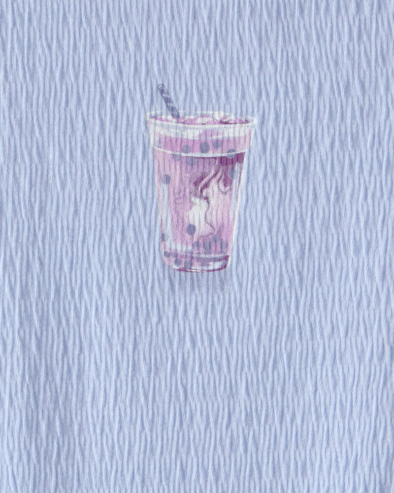 Girls Boba Tea Ruched Top - Blue, image 2 of 3 slides