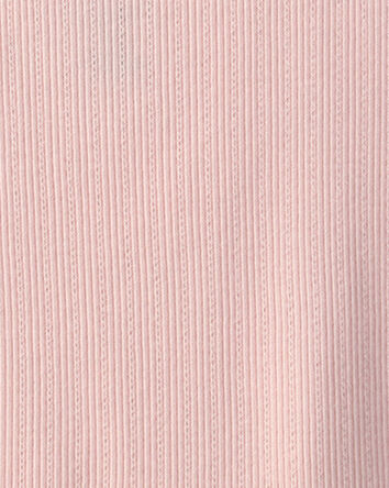 Girls Ruffle Ribbed Tank Top - Pink, 