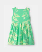 Toddler Girl Tropical Floral Sleeveless Dress - Green, image 2 of 4 slides