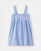 Toddler Girl Scenic Beach Sleeveless Dress - Blue, image 2 of 4 slides