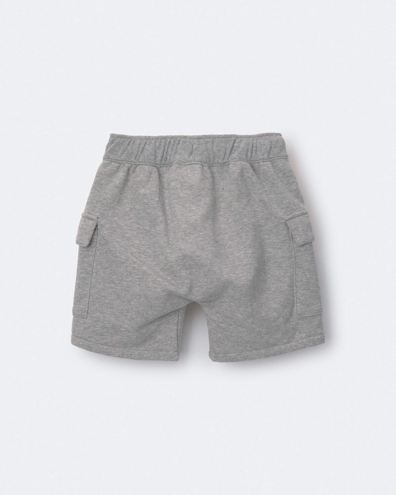 Toddler Boy French Terry Cargo Shorts with Pockets - Grey, image 7 of 7 slides