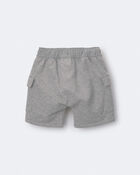 Toddler Boy French Terry Cargo Shorts with Pockets - Grey, image 7 of 7 slides