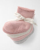 Baby Girl 4-Pack Slip Resistant Socks Made with Organic Cotton, image 2 of 3 slides