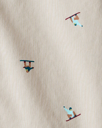 Boys Snowboarding Button-Down Shirt - Khaki, 