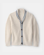 Boys Striped Cardigan Sweater - Cream, image 1 of 5 slides
