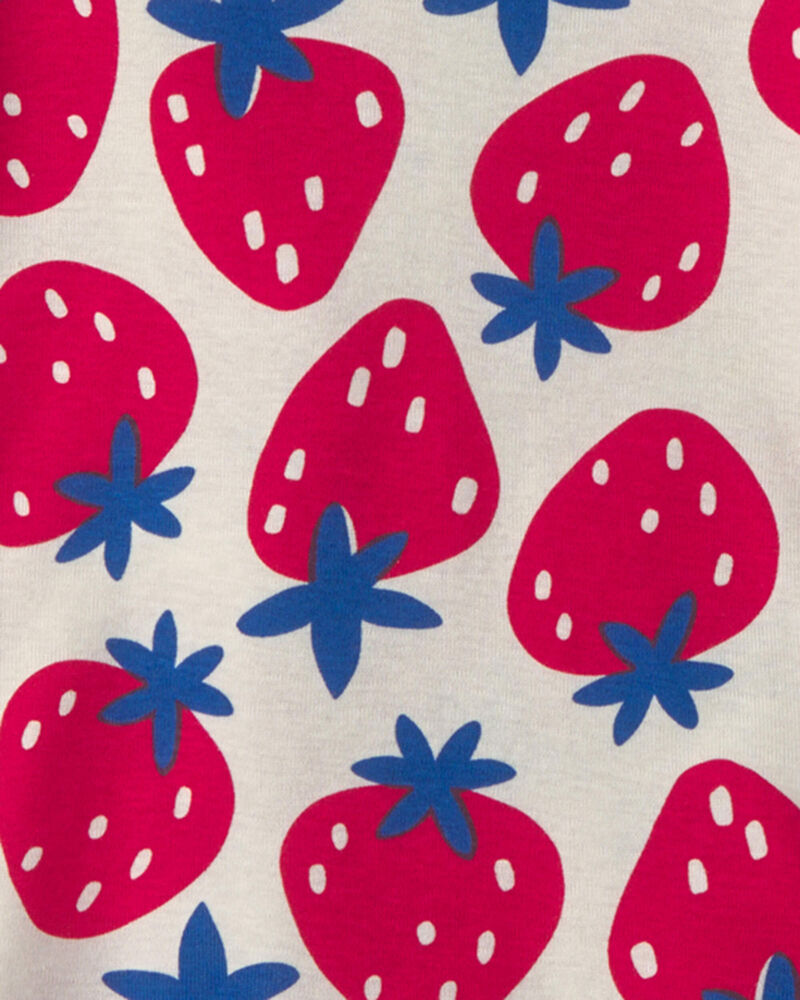 Baby Girl Fruit 100% Cotton 4-Piece Pajama Set - Red/Blue, image 2 of 4 slides