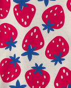 Baby Girl Fruit 100% Cotton 4-Piece Pajama Set - Red/Blue, image 2 of 4 slides