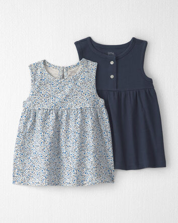Toddler Girl 2-Pack Organic Cotton Knit Tanks in Meadow Bloom, 