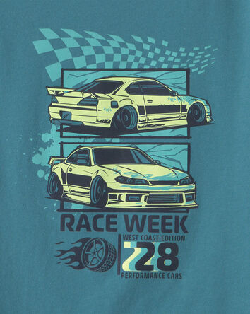 Boys Race Car Graphic Tee - Blue, 