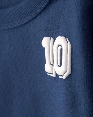 Baby Boy Varsity French Terry Pullover Sweatshirt - Navy Blue, 