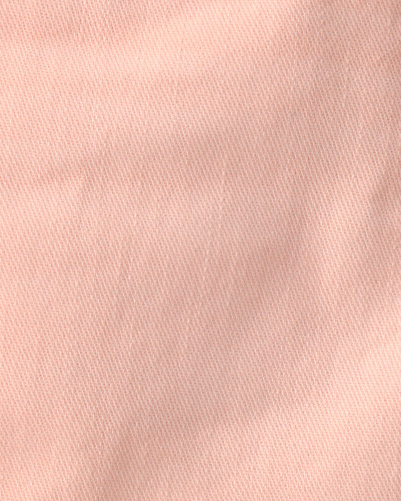 Toddler Girl Eyelet Trim Twill Shorts - Peach, image 3 of 4 slides