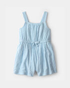 Baby Girl Textured Romper - Blue, image 1 of 3 slides