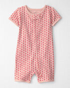 Baby Girl Organic Cotton 1-Piece Pajama in Pink Floral, image 1 of 5 slides