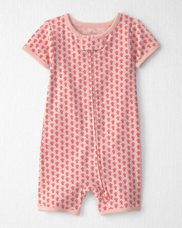 Baby Girl Organic Cotton 1-Piece Pajama in Pink Floral, 