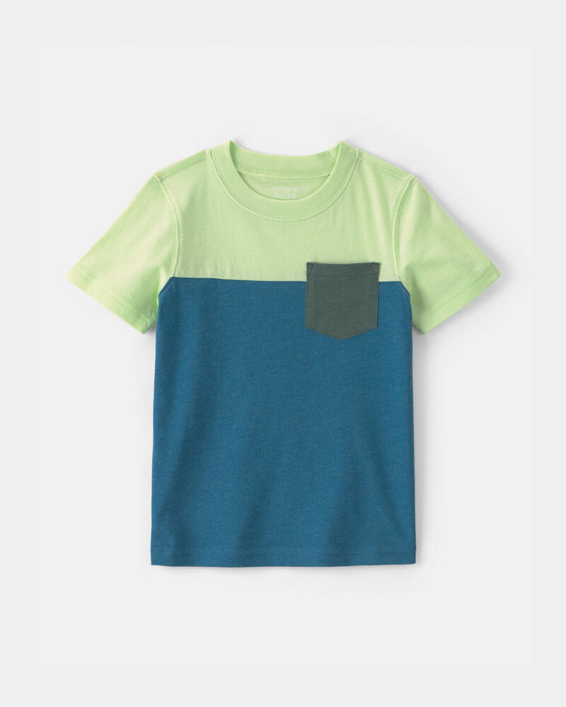 Toddler Boy Color Block Short-Sleeve T-Shirt - Blue/Green, image 1 of 3 slides