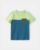 Toddler Boy Color Block Short-Sleeve T-Shirt - Blue/Green, image 1 of 3 slides