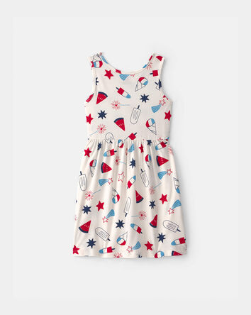 Girls Fourth Of July Popsicle Sleeveless Knit Dress, 