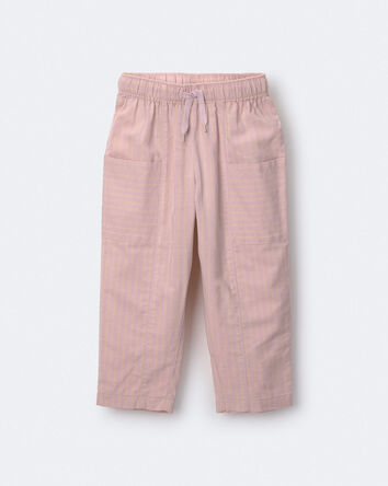 Toddler Girl Pocket Pant in Stripes - Light Pink, 