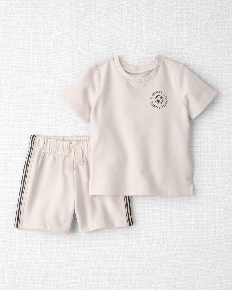 Baby 2-Piece Organic Cotton French Terry Top & Short Set, image 1 of 6 slides