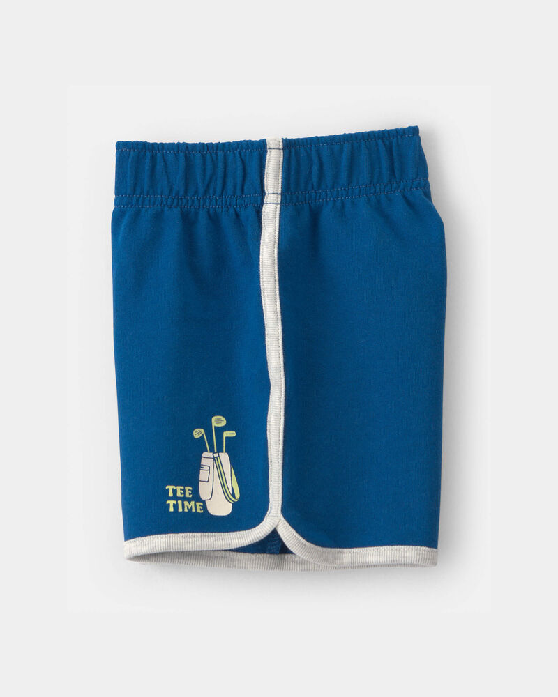 Toddler Boy 2-Piece 'All Day Fun' Golf Top & Short Set - Grey/Blue, image 2 of 5 slides