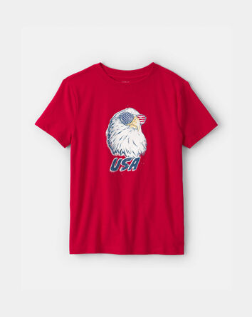 Kids Fourth Of July Eagle Graphic Tee - Red, 