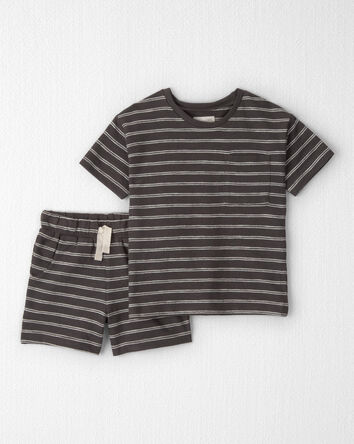 Toddler 2-Piece Top & Short Set Made with Organic Cotton in Stripes, 