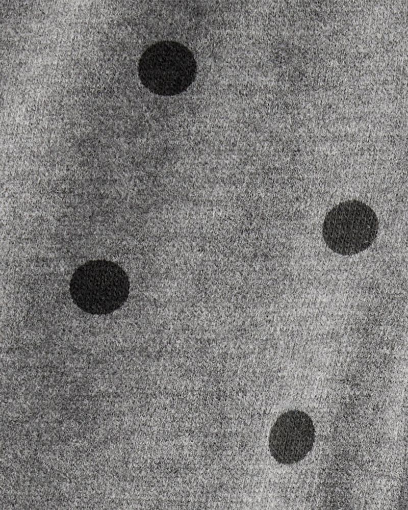 Baby Girl Flutter-Waist Polka Dot Pants - Grey, image 3 of 4 slides