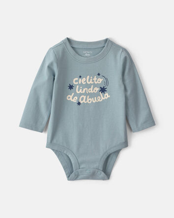 Baby 'Cielito Lindo De Abuela' Long-Sleeve Graphic Bodysuit - Blue, 