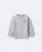 Toddler 'Hold My Juice Box' Long-Sleeve Relaxed Graphic Tee - Light Blue, image 2 of 6 slides