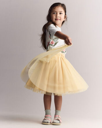 Toddler Girl Avenue Twirl&trade; Midi Skirt with Tulle - Yellow, 