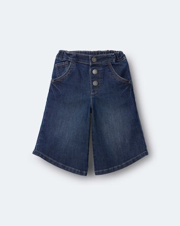 Toddler Girl Wide-Leg Pants in Denim - Blue, 