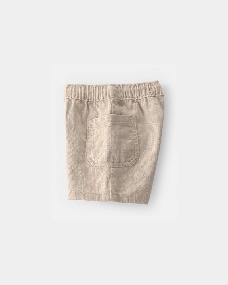 Baby Boy Twill Drawstring Shorts - Khaki, image 3 of 5 slides
