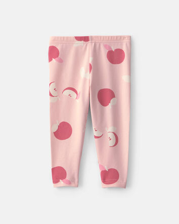 Baby Girl Apple Pull-On Stretch Leggings - Pink, 