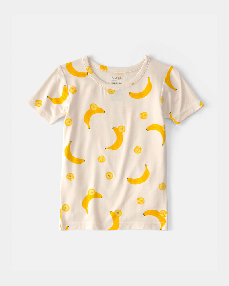 Toddler Banana PurelySoft 2-Piece Pajama Set - Yellow/Cream, image 4 of 8 slides