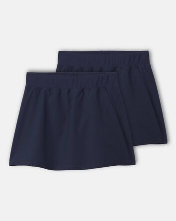 Girls 2-Pack Uniform Active Skort - Navy, 