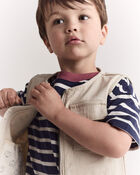 Toddler Zip-Up Vest - Khaki, image 3 of 6 slides