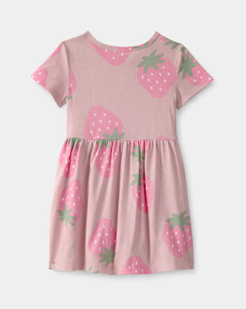 Toddler Girl Strawberry Short-Sleeve Dress - Pink, 