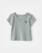 Baby Girl OshKosh Logo Ribbed Top - Green, image 1 of 3 slides
