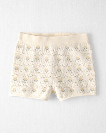 Toddler Girl Organic Cotton Sweater Knit Set in Honey Floral Print, 