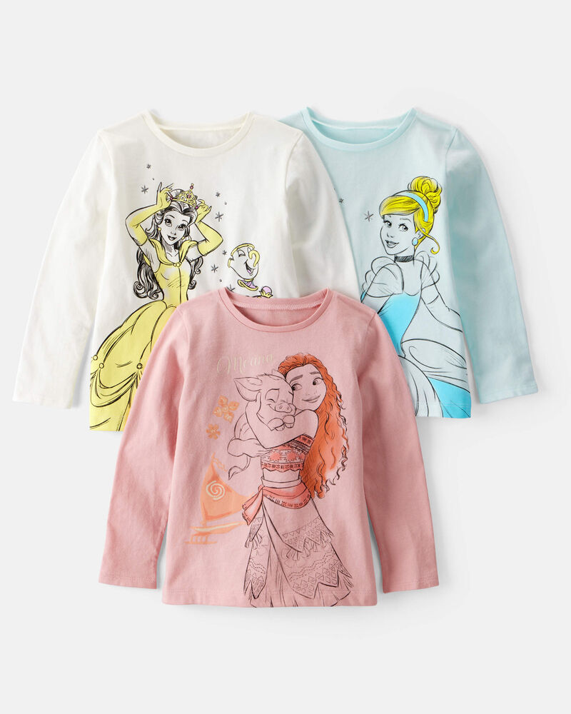 Girls 3-Pack Disney&copy; Princess Long-Sleeve Graphic Tees, image 1 of 4 slides