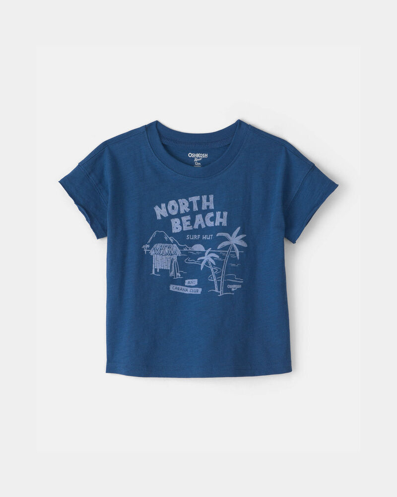 Baby Boy 'North Beach' Graphic Tee - Navy, image 1 of 3 slides